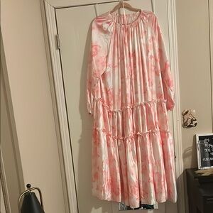 Pink Floral Long Sleeve Dress